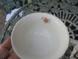 Set van 2 Kop en schotels MOSA met geel en blauwe bloem