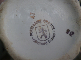Koffiepot Ceranord France met roze roosjes