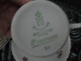 Koffie Kop en schotel Winterling Marktleuthen Bavaria (Rosemary) vol strooi bloemetjes