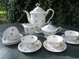 Koffieservies Seltmann Weiden Marie Luise Bavaria met roze/rode roosjes