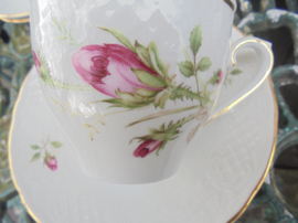 Thee/Koffieservies Schumann Arzberg met wilde roze/rode roos