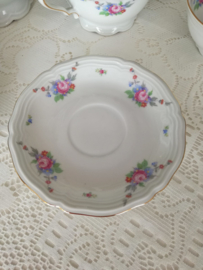 Kop en schotel Seltmann Weiden Marie Luise met roze roosjes / bloemetjes