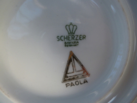 Dinerservies Scherzer Bavaria Paola met roze roosjes en groen takje