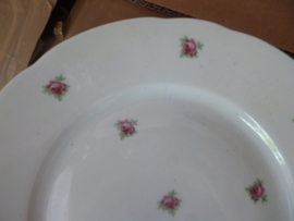 Ontbijt/Gebak/Dessertbordje Magvam Elly met roze enkele roosjes