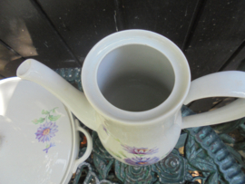 Hoge Slanke Koffiepot MOSA (zonder deksel) met paarse Margriet / Aster / bloem