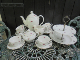 Dinerservies M S Czechoslovakia met roze roosjes VARIANT 2