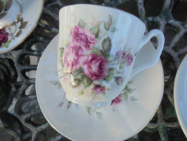 Engelse Koffie kop en schotel met roze roosjes Jason Works