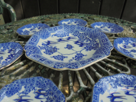 Petit fourset met zwaluwen en goud accenten in blauw / wit
