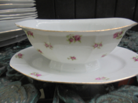 Art Deco Sauskom Victoria met roze roosjes