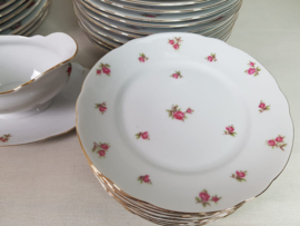 Grote ronde serveerschaal Winterling Marktleuthen Bavaria met roze roosjes