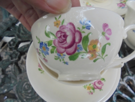 THEEservies Mosa met roze roos - bloemboeket