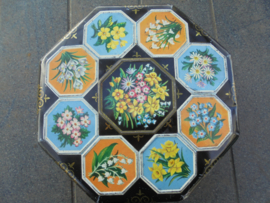 Oma's Koektrommel / Rond bloemen blik
