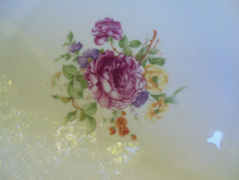 Rosenthal Bavaria Donatello Gebakstel roze rand en bloemboeketjes / roze roosjes