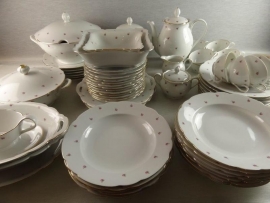 Dinerservies Seltmann Weiden NORA met tere mini zacht roze roosjes