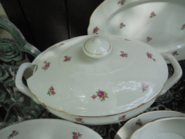Dinerservies M S Czechoslovakia met roze roosjes VARIANT 2