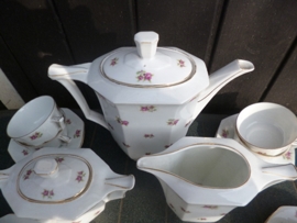 Art Deco Koffieservies Victoria met roze roosjes