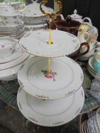 3 laags etagere Seltmann Weiden Elisabeth met roze roos
