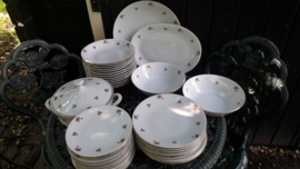 Ontbijt/Dessert bord PMR Jeagers / Jaegerle & Co. Bavaria met roze/rode roosjes