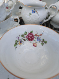 Koffieservies Walbrzych met grote bloemtak / roze roos 6 persoons