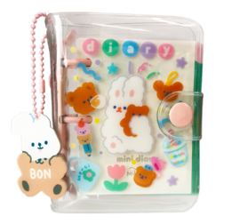 Kawaii mini Daily Planner - Pink Bunny & Bear