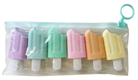 Pastel Popsicles minimarkers - 6 stuks