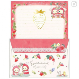 San-X Sentimental Circus Tears Strawberries Letter Paper Set