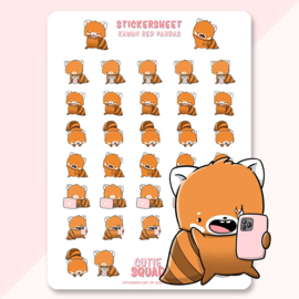 Stickersheet - Cute Red Pandas - CutieSquad