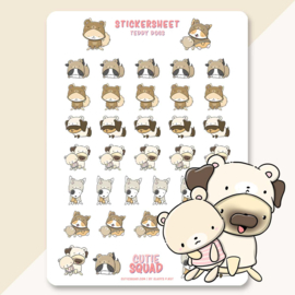 Sticker sheet -Teddy Dogs Plush - CutieSquad