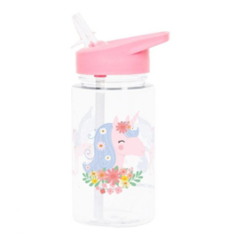 Drinking bottle with straw Unicorn