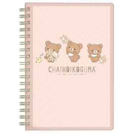 Notebook Ring Binder - San-x Rilakkuma Chairoikoguma Cute Plushie Theme - Pink