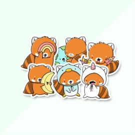 Stickerset - Red Panda April - CutieSquad