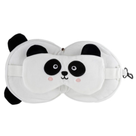 Releaxeazz Plushie Panda reiskussen met slaapmasker