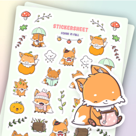 Stickervel - Foxes in Fall - CutieSquad