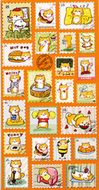 Stickersheet Shiba Dog Stamp Orange