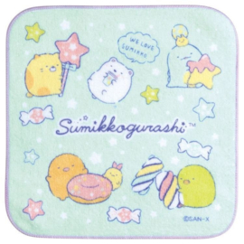 Mini Towel 21 x 21 cm Sumikkogurashi Stars and Sweets