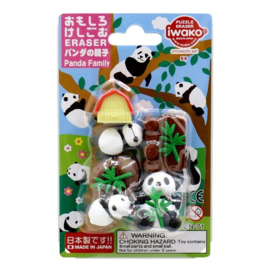 Eraser set Iwako Puzzle - Panda Family