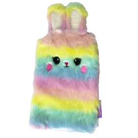 Fluffy Pencil Case Rainbow Bunny