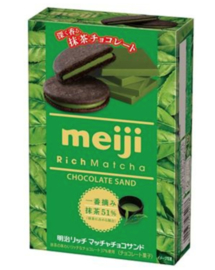 Meiji Rich Matcha Chocolate Sand Biscuits