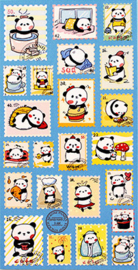 Stickervel Panda Stamp Blue