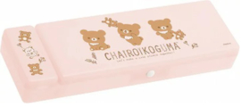 Pencil Case Rilakkuma Chairoikoguma Cute Plushie Theme - Pink