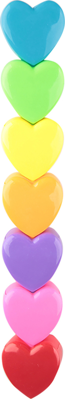Lovely Heart minimarkers - 6 colors