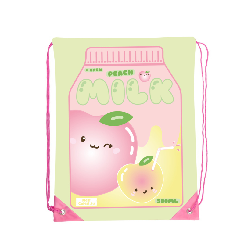 MostCutest.nl Kawaii Peach Milk Drawstring bag