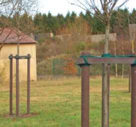 ECO-line staalversterkte paal Ø8 cm grijs (met punt)