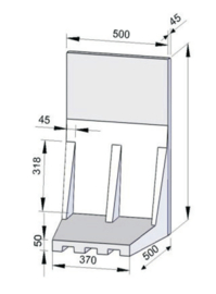 L-element 50 x 50 x 105 bruin