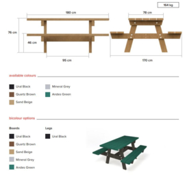 Kunststof Picknicktafel OSLO Campus