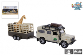 Kids Globe - Land Rover met giraffe-trailer