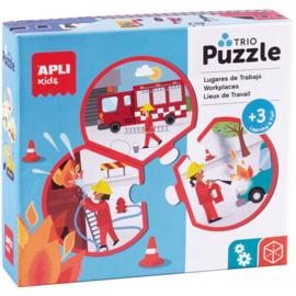 Apli kids puzzel trio beroepen - 8x3st