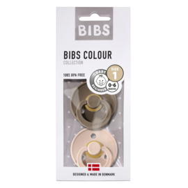 BIBS size 1 - speen natuurrubber - Dark Oak/blus 2-pack