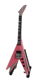 Miniatuurgitaar Vinnie Vincent  ( Kiss ) - Flying V pink