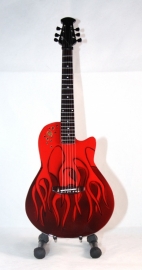 Miniatuurgitaar Ovation Elite Special Red Flame - (Nikki Sixx van Motley Crüe bespeelt hetzelfde model in 4-snarige basgitaar)